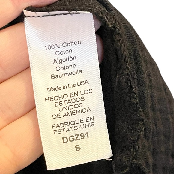 Michael Stars Admiral Micah Tunic Double Gauze Raw Hem Black Oversized Size S - Picture 5 of 5